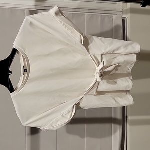 Express Cream tie waist top Medium